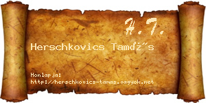 Herschkovics Tamás névjegykártya