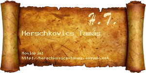 Herschkovics Tamás névjegykártya